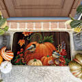 Miniatyrbilde 3 av 5: Høstgresskar Dørmatte Innendørs Utendørs Inngang 20x30, Høst Thanksgiving Lønnsblader Fugler Dørmatte Inne Ute