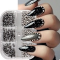 Miniatyrbild 5 av 5: Glänsande Nagelberlocker i Legering för Akrylnaglar Mini Nagelkonst Nitar Svart och Silver Blandade Nagelstrass Söta Nagelsmycken och Ädelstenar DIY Hantverk Nagelkonst C