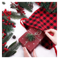 Miniatyrbillede 2 af 4: 10 stk. Jule Buffalo Plaid Snøreposer Snøreposer Julegaver Store tasker Jule T