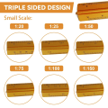 Miniatyrbillede 2 af 5: 2 stk. trekantlineal 1:20, 1:25, 1:50, 1:75, 1:100, 1:125 og 1:100, 1:200, 1:250, 1:300, 1:400