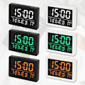 Miniatyrbild 2 av 3: (Grön) Elektronisk väckarklocka, LCD-skärm Tid Datum Vecka Temperaturvisning Snooze-funktion 8 Ringsignaler Volymjustering