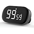 Miniatyrbillede 1 af 5: (Sort) Magnetisk køkkentimer med stort LCD-display, digitalt Ki