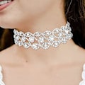 Miniatyrbillede 3 af 5: Glitrende Krystal Choker Halskæde - Sølv Rhinestone Choker Halskæde - Justerbar til Kvinder og Piger