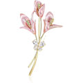 Pikkukuva 1 / 5: 3,5×6,2×1cm Naisten Kulta Lily Rintaneula Elegantti Kukka Strassinen Rintaneula Takkeihin Puseroihin Neuleisiin Asusteisiin Korut