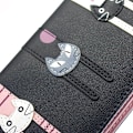 Miniatyrbild 5 av 5: Mini Falskt Läder Bifold Söt 3 Katter Blixtlås Clutch Väska Underbar Lång Söt Katt Plånbok Handväska för Black