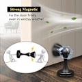 Miniatyrbilde 3 av 5: Magnetisk dørstopper i ett stykke, svart magnetisk dørstopper i rustfritt stål, kraftig magnetisk dørstopper for vegger og gulv, slitesterk utendørs dørstopper, Hold