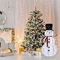 Miniatyrbillede 5 af 5: Snemand Lys Dekoration i 3D 40 LED Hvid H 120 cm - Jul