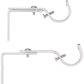 Miniatyrbild 4 av 5: 2-pack justerbar väggmonterad kraftig metallgardinstång