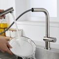 Miniatyrbillede 3 af 4: Udtrækkelig vandhane køkken enkelt koldt rustfrit stål vask d
