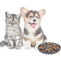 Miniatyrbillede 5 af 5: (20,5×20,5×1,7cm) Anti-Glutton Hundebolle, Langsom Foder til Dyr Kat/Hund i Silikon Blød Gummi Sød Blomst Form