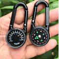 Miniatyrbillede 3 af 3: Mini Multifunktion Karabinhage 3 i 1 Kompas Termometer Udendørs H