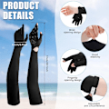 Miniatyrbillede 5 af 6: 2 par solbeskyttende handsker til kvinder med lang arm og touch screen-funktion Black and Beige