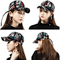 Miniatyrbild 3 av 5: Män Kvinnor Baseballkeps Tryckt Snapback Kepsmössa Mode Hip Hop Hatt Lätt Mjuk UV-skydd Sol H