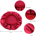 Miniatyrbild 2 av 4: Satin Sleep Cap, 2-pack, med elastiskt brett band, för kvinnor och flickor, för sömn, kemoterapi