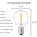 Miniatyrbillede 5 af 5: 25 Pak G40 LED Globe Glaspærer Udskiftning, IP44 Vandtæt