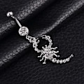 Miniatyrbilde 3 av 3: 1,6x11x8 mm Dyr Navle Ring For Kvinner Menn Elegant Ugle Skorpion Krystall CZ Navle Ring Rustfritt Stål Navle Piercing