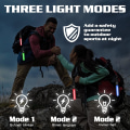 Miniatyrbilde 3 av 5: 6-pakning reflekterende LED-blinkende lysveskeanheng, 3 LED-moduser, sikkerhetslys, reflekser f