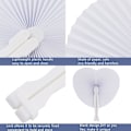 Miniatyrbilde 3 av 5: 20 stk Hjerteformede Papirvifter til Bryllup Lommefoldbare Papirvifter med Plastgrep Hvite Blanke Vifter for Gjest Cele