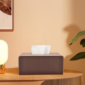 Miniatyrbild 5 av 5: 1 Läder Näsdukslåda, Rektangulär Näsdukslåda Näsdukslåda,