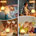 Miniatyrbillede 5 af 5: Dæmpbar Natlampe til Børn, Baby Natlampe, Genopladelig LED Touch Sengelampe, Kawaii Indretning, Silikone, til Soveværelse, Børneværelse
