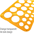 Miniatyrbilde 5 av 5: Sirkelmal i plast med 36 sirkler, sirkelformet linjal for tegning, måling og design, stålnett for tegning (oransje)