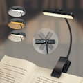 Miniatyrbillede 1 af 5: 1 stk. 19 LED Læselampe, Clip Genopladelig Læselampe, Øjenbeskyttelse, Trinløs Dæmpning & 3 Farver (Amber/Hvid/Mix), 360° Fleksibel Hals, Lang
