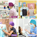 Miniatyrbillede 3 af 5: 6 stk. Bouffant Scrub Cap, Åndbar Justerbar Arbejdshatte