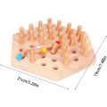 Miniatyrbilde 3 av 5: 21x19 cm, treminne-spill sjakk-leketøy minne-match-pinne Montessori-leker minne-sjakk-spill minne-ga