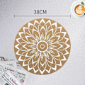 Pikkukuva 2 / 5: Bohemian Print Round Placemats PVC Braided Placemats Set of 6 Was