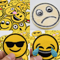Miniatyrbillede 4 af 5: Broderi Patch 26 stk Emoji-udtryk Sy-på Stryge-på Patc