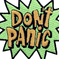 Miniatyrbilde 2 av 4: Don't Panic Patch Broderte Applikasjon Stryk På Sy På Emblem
