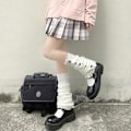 Pikkukuva 5 / 5: Tyttöjen ja naisten jalkasuojukset - Japanilainen Lolita-jalkasuojukset Y2K Harajuku -jalkasuojukset sukkahousut Kawaii neulotut sukat