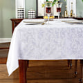 Miniatyrbild 2 av 5: (Rektangulär/Långsträckt, 130 x 180 CM (4-6 Sittplatser)) Jacquard Bordsduk Blommig Damask Bordsduk Sp White