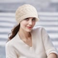 Miniatyrbillede 3 af 5: Vinter Beanie til Kvinder - Varmt Strikket Slouchy Uldhue med Skygge