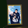 Miniatyrbilde 5 av 5: Jujutsu Kaisen LED-kunst - Gojo Satoru, Getou Suguru og Amanai Riko-utgave, USB-drevet, 3 lysmoduser