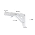Miniatyrbilde 2 av 5: 2 stk. Foldbare Firkanter, 350mm Foldbar Firkantet, Foldbar Hyllebrakett i Rustfritt Stål, Hvit Hyllebrakett