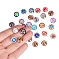 Miniatyrbillede 2 af 4: 200 stk Glas Cabochon med Blomsterdesign, Halvrunde Glasplader
