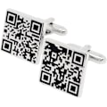 Miniatyrbillede 2 af 5: 1 par Sølv Firkantede QR-Kode Manschetknapper til Mænd i Gaveæske Sjove Manschetknapper til Mænd til Bryllupsskjorte Fest Forretning Regul