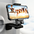Miniatyrbild 1 av 5: Svart flygplansvideo hållare, 4 i 1 justerbart videostativ för resor, 360° roterande skrivbordsstativ
