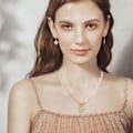 Miniatyrbillede 3 af 4: Guld Initial Perlekæde til Kvinder 14K Guldbelagt Papirclipskæde Halskæde Choker Toggle Spænde Halskæde Fin