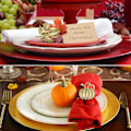 Miniatyrbilde 4 av 5: Høst Serviettringer Sett med 12, Lønnblad og Gresskar Thanksgiving Serviettringer Holdere for Spisebord for Thanksgiving
