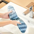 Miniatyrbillede 3 af 4: Par Varme Vaskbare Toiletsædehynder - Plys Toiletsædehynde, Skridsikker, Vaskbar, Maskinvaskbar - Badeværelsessædehynde med Klæbestrimmel