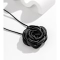 Miniatyrbillede 5 af 5: 1 stk. Blomst Choker Halskæde til Kvinder - Justerbar Snørebåndsdesign Håndlavet Fløjl Blomst Choker Halskæde, Elegant Sum