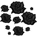 Miniatyrbillede 1 af 5: 10 stk Sorte Jern-på Rose Blomster Patches til Tøj Designs Stof Reparation Blomst Sy på Brodererede Patches med 5 Størrelser