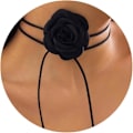 Miniatyrbillede 1 af 5: 1 stk. Blomst Choker Halskæde til Kvinder - Justerbar Snørebåndsdesign Håndlavet Fløjl Blomst Choker Halskæde, Elegant Sum