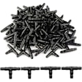 Miniatyrbild 1 av 5: 100 st T-rörkoppling 4/7 T-kontakt PVC Vattning Atomiserande Munstycke Dropp Mikro Spray Bevattningsfog för Slang Automatiska System Verktyg