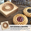 Miniatyrbillede 4 af 5: Træ Cookie Form og Biscuit Stemplet, 3D Prægning Værktøj til Bagning af Cookies, Personlig Håndpresset Design Cookie Pres