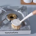 Miniatyrbilde 2 av 5: Lang håndtak Coco Brown Pot Brush Pan Trehåndtak Kjøkken Cle