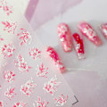 Miniatyrbilde 3 av 5: Blomster Neglekunst Klistremerker Dekaler 5D Preget Selvklebende Vår Sommer Negleklistremerker for Neglekunst Blomster Negledekaler Blå Rosa Blomst Negledesign Dek