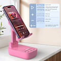Pikkukuva 4 / 4: Vaaleanpunainen puhelinteline, Bluetooth-kaiutin, tablet-kaiutin, taitettava matkapuhelinteline, pöytäpuhelinteline,